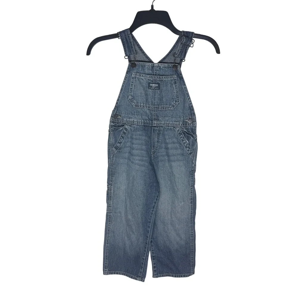 OshKosh Bgosh Vintage Denim Overalls Toddler Boys 4T Medium Wash